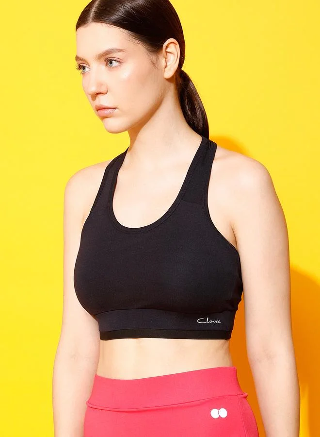 كلوفيا حمالة صدر رياضية مبطنة بظهر ريسر شبكي