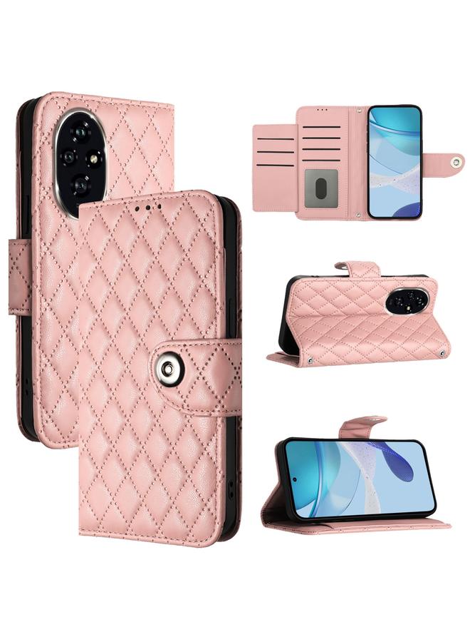 اس-توب جراب هاتف Honor 200 Pro من الجلد القابل للطي بتصميم معيني مع حبل تعليق - Image 1