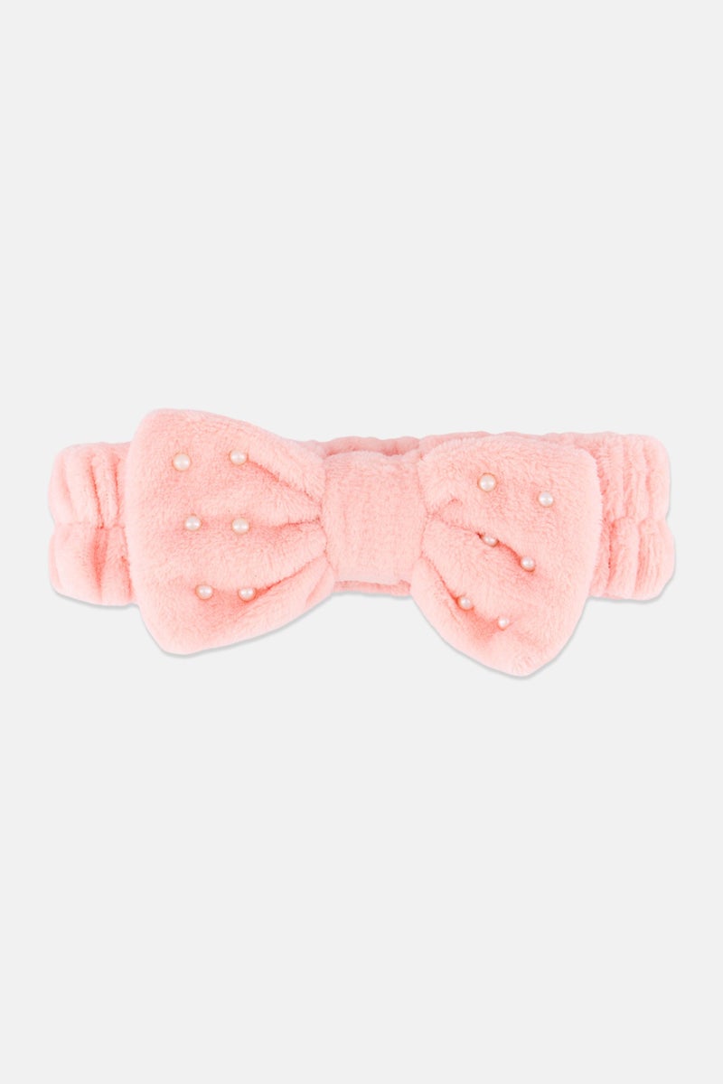 Olivia Rose Women Embellished Bow Spa Headband, Pink - Image 3