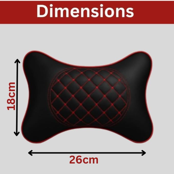 AdroitZ Pack of 2 Embroidery Car Neck Rest Pillows – Ergonomic Headrest Cushions, Firm Neck Support for Long Drives, Stylish Pillow & Comfortable Interior Accessories 2025 - Image 2