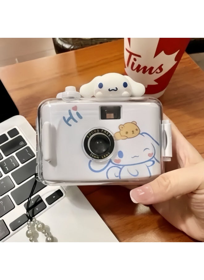 Generic The Student Party Can Take Pictures Of Color Photos With High Pixels For Children With High-definition Retro Camera-Color:Cinnamon Dog Exquisite Gift Box Packaging - Package 2: Single Camera + 24 Color Film + Gifts  - Image 1