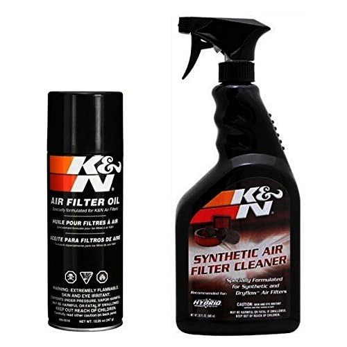 K+N K&N Air Filter Large Size Service Kit Cleaner and Red Oil Plus 2 K&N Stickers Included - Image 1