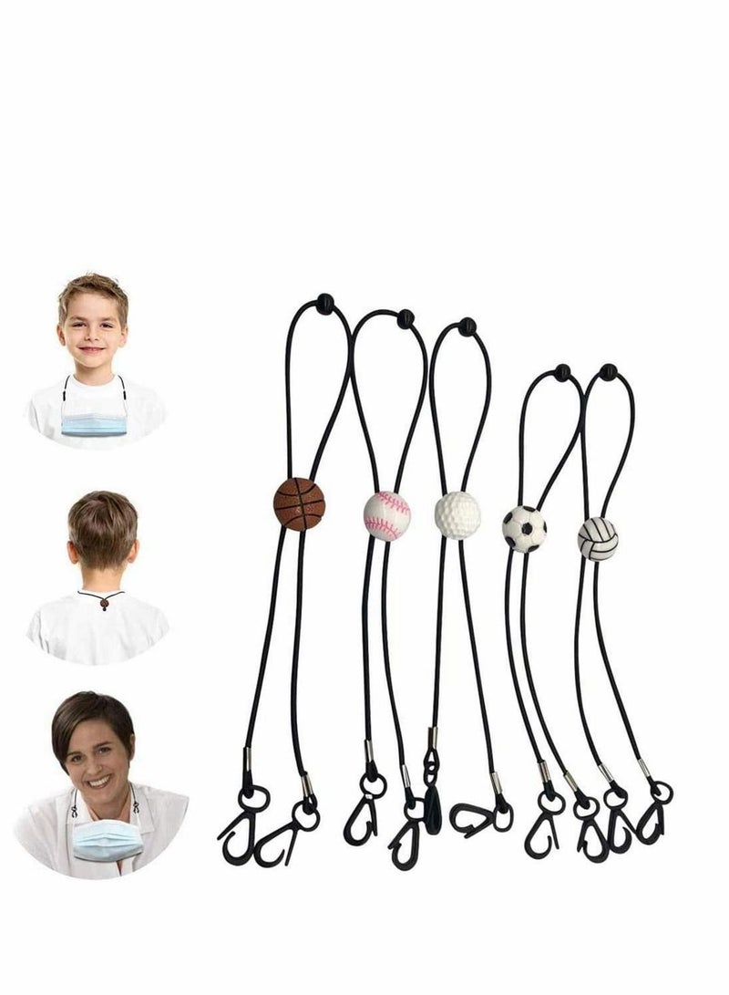 Y&D Mask Lanyard with Clip, Adjustable Length Strap Comfortable Around The Neck Facemask Rest Ear Saver, Extender Suitable for Any Face Kids and Adults 5 Pack - Image 1