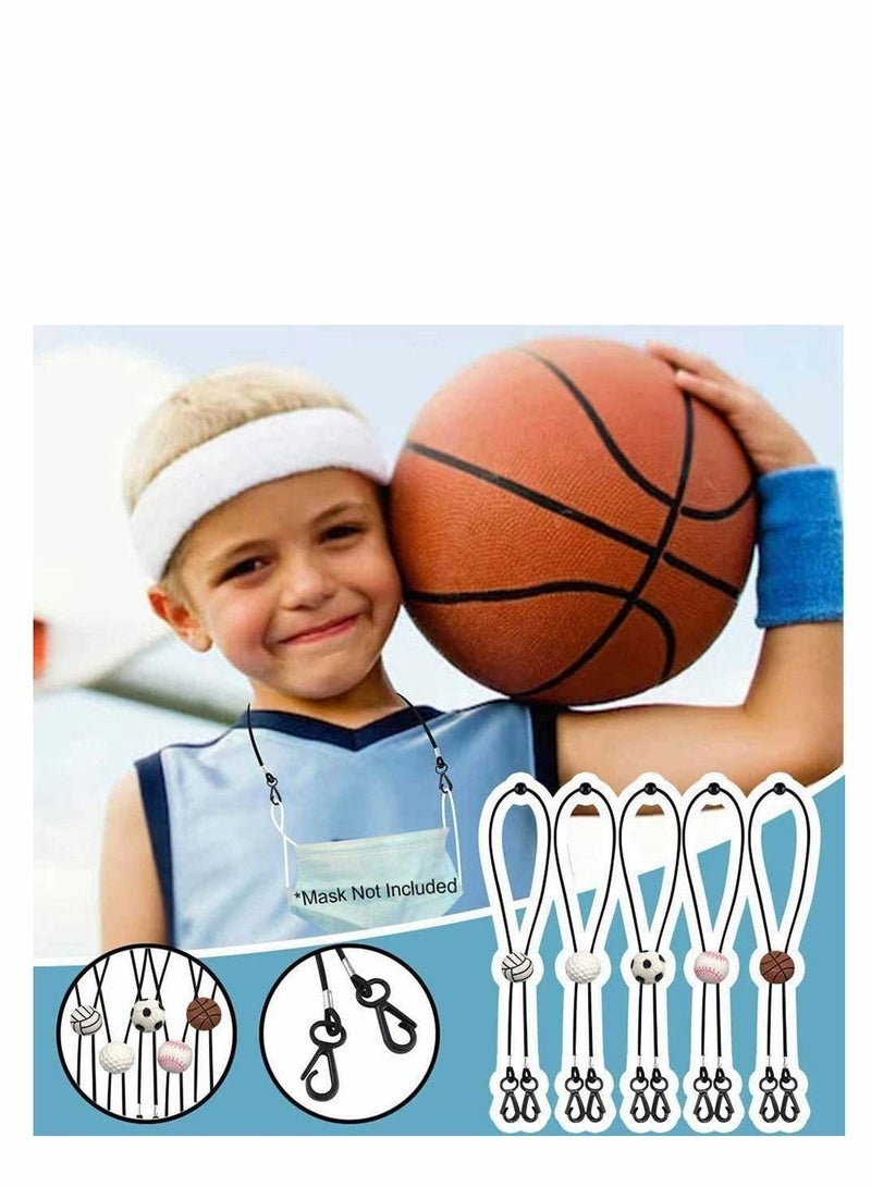 Y&D Mask Lanyard with Clip, Adjustable Length Strap Comfortable Around The Neck Facemask Rest Ear Saver, Extender Suitable for Any Face Kids and Adults 5 Pack - Image 4