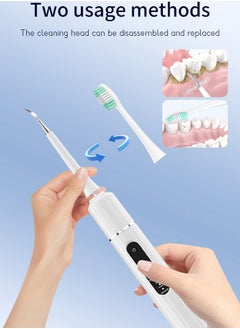 FIRSTAR Electric Toothbrush with Water Flosser, 6 modes Teeth Cleaning Kit, One Switch from Sonic Brushing to Water Flossing for Home Travel (White)  - Image 2