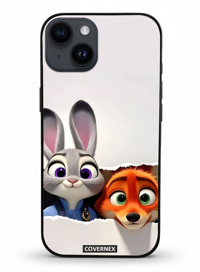 Covernex Apple iPhone 14 Protective Case Cover Printed Featuring Zootopia Dynamic Duo - Image 2