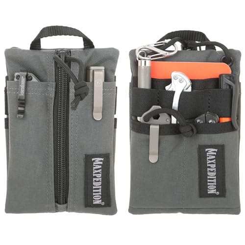 MAXPEDITION Platy Pocket Organizer Durable EDC Tool Pouch for Men Neck Wallet with Paracord Lanyard Holds Flashlight Multitool Pen Notebook Wolf Gray 4 x 6 - Image 1