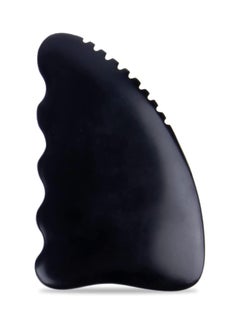 Gua Sha Facial Body Massage Tools Unique 9-Edge Gua Sha Bian Stone 3D Gua Sha Stone with Ridges Gentle Gua Sha Scraping Massage Tool Black