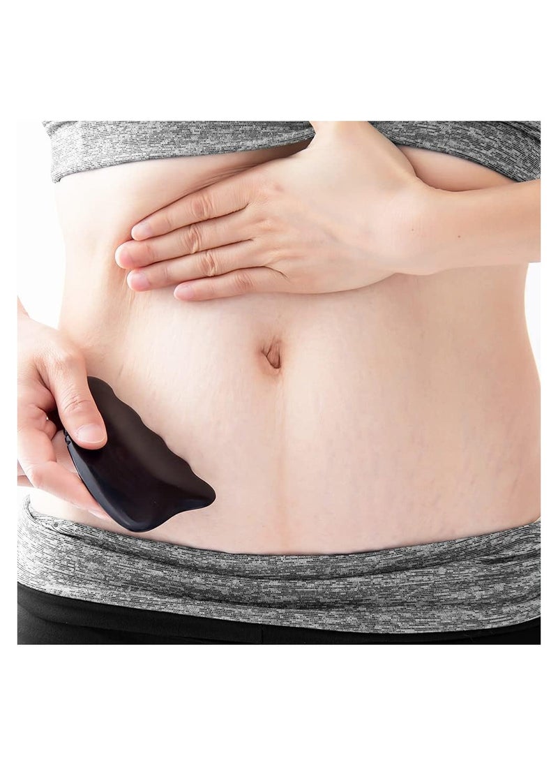 SYOSI - Gua Sha Facial Body Massage Tools Unique 9-Edge Gua Sha Bian Stone 3D Gua Sha Stone with Ridges Gentle Gua Sha Scraping Massage Tool Black - Image 1