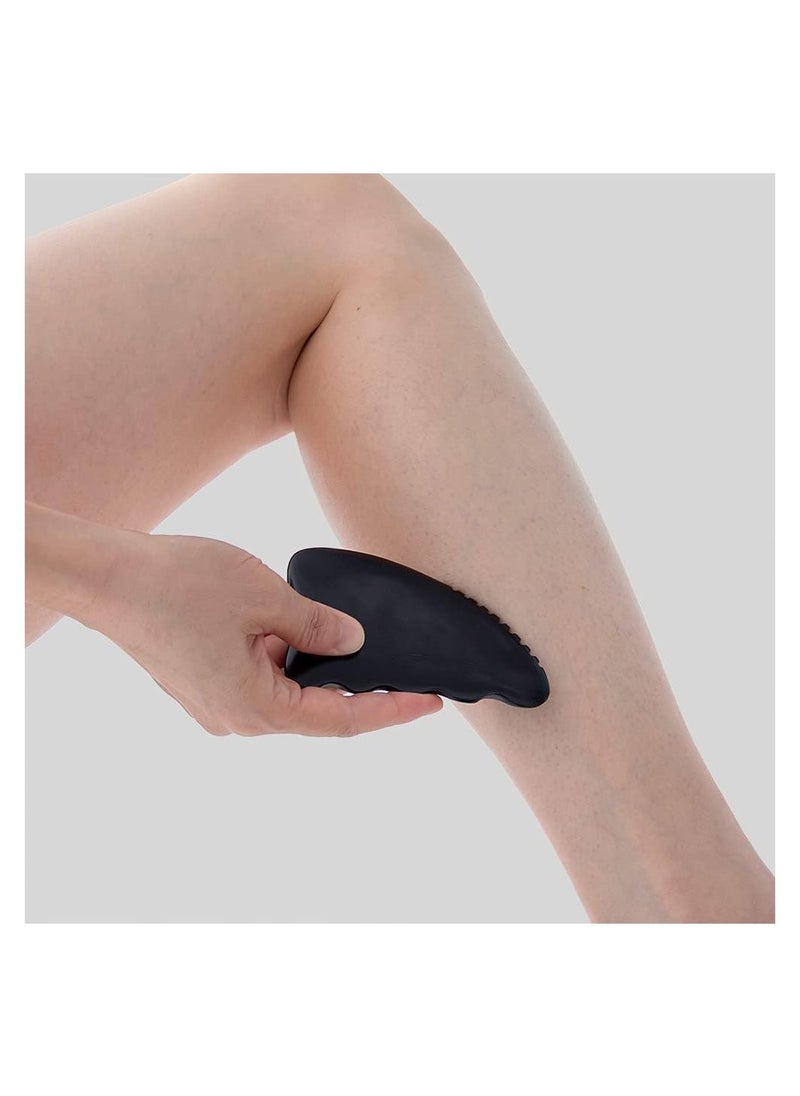 SYOSI - Gua Sha Facial Body Massage Tools Unique 9-Edge Gua Sha Bian Stone 3D Gua Sha Stone with Ridges Gentle Gua Sha Scraping Massage Tool Black - Image 1