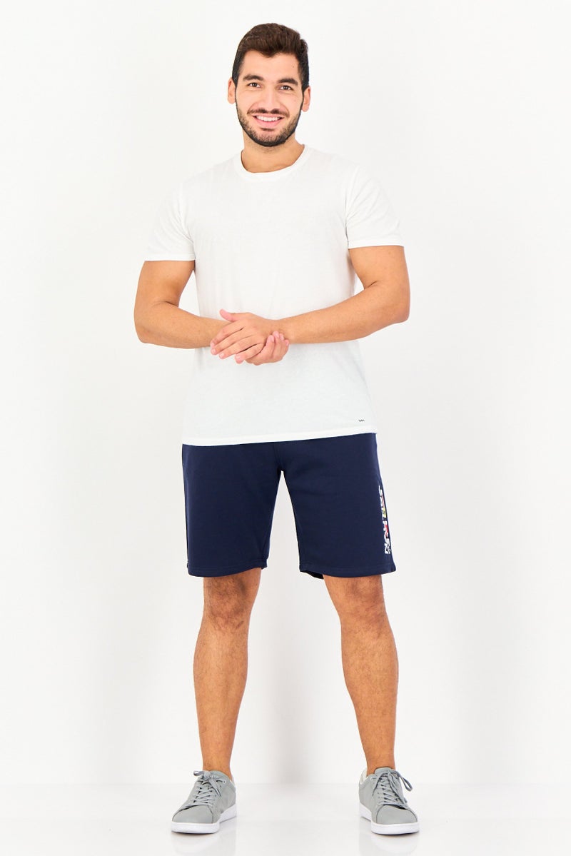 NAUTICA Men Embroidered Logo Basic Shorts, Navy - Image 2