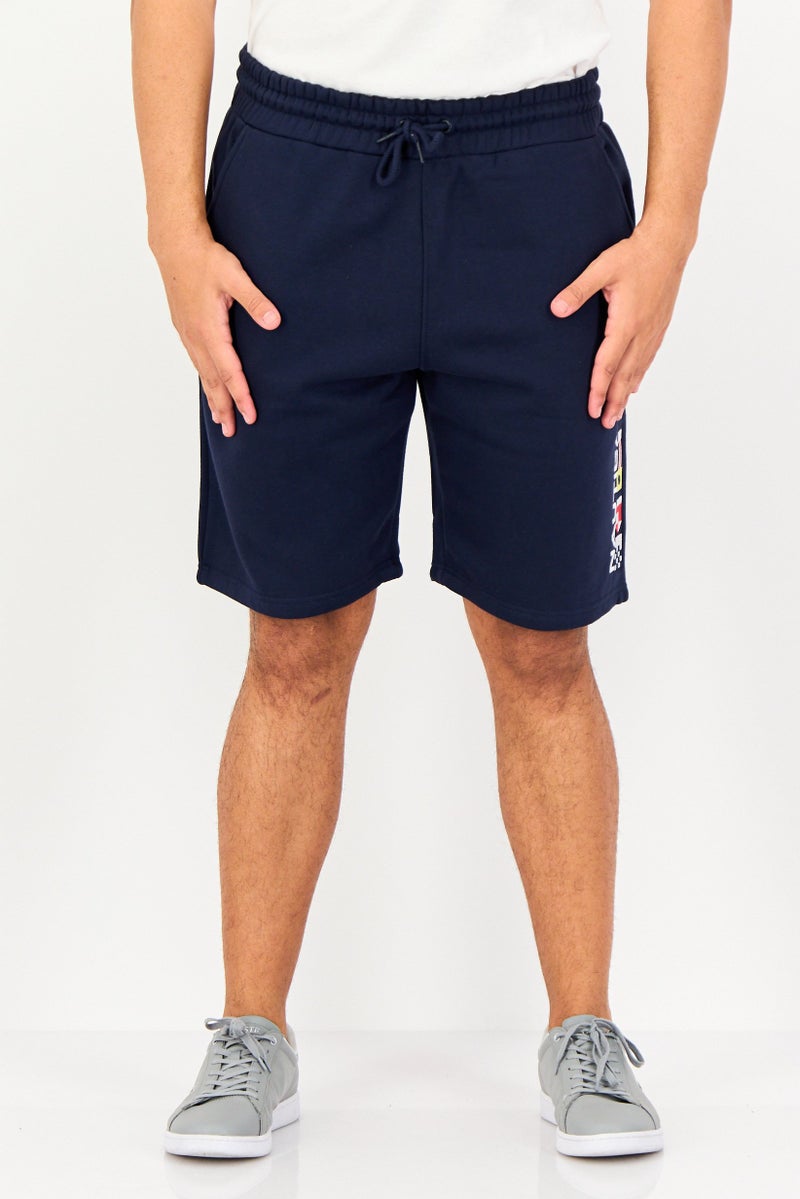 NAUTICA Men Embroidered Logo Basic Shorts, Navy - Image 1
