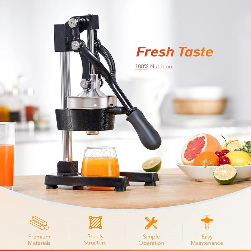 LIMOS CitrUS Juicer Hand Press Manual Fruit Juice Squeezer Orange Lemon Pomegranate Black - Image 3