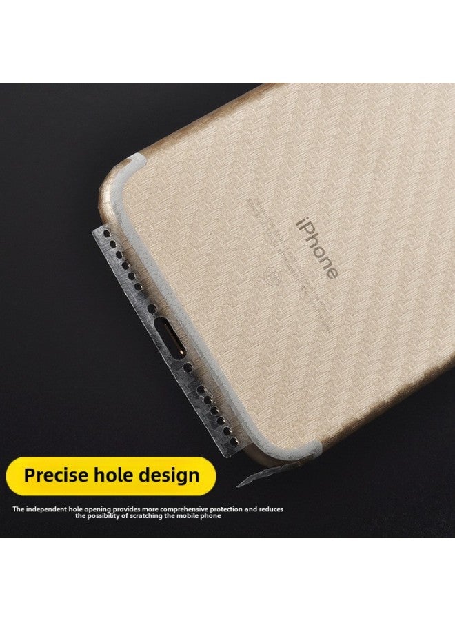 Suitable For Apple XSMax Mobile Phone Film Iphone678plus Rear Film Transparent Backpack Edge Full Covered Carbon Fiber Paper-Color:Apple XR (bare)-Dimensions:Carbon Fiber Pattern-Back Sticker  - Image 3