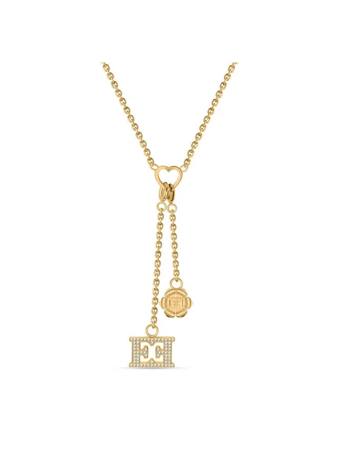 إسكادا Escada Catherine Necklace with Flower Motif & Crystal-Decked Signature – Elegant Drop Pendants