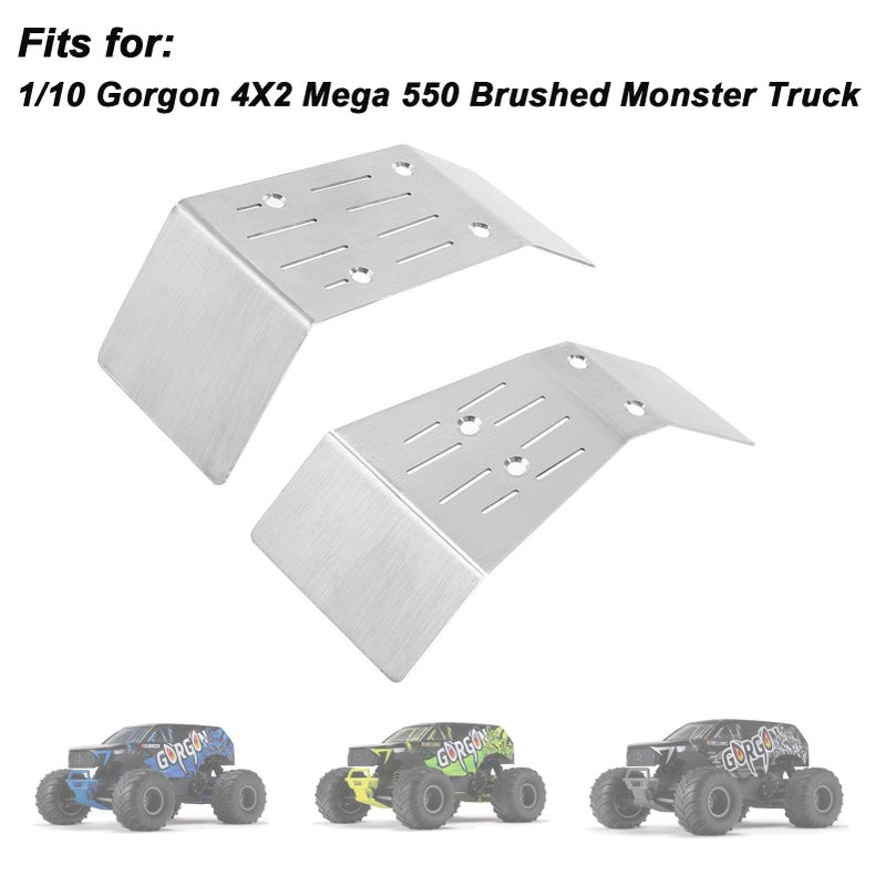 Generic XSYGO Stainless Steel Front Rear Chassis Armor Guard Skid Plate for ARRMA 1/10 Gorgon 4X2 Mega 550 Brushed Monster Truck Upgraded Parts  - Image 2