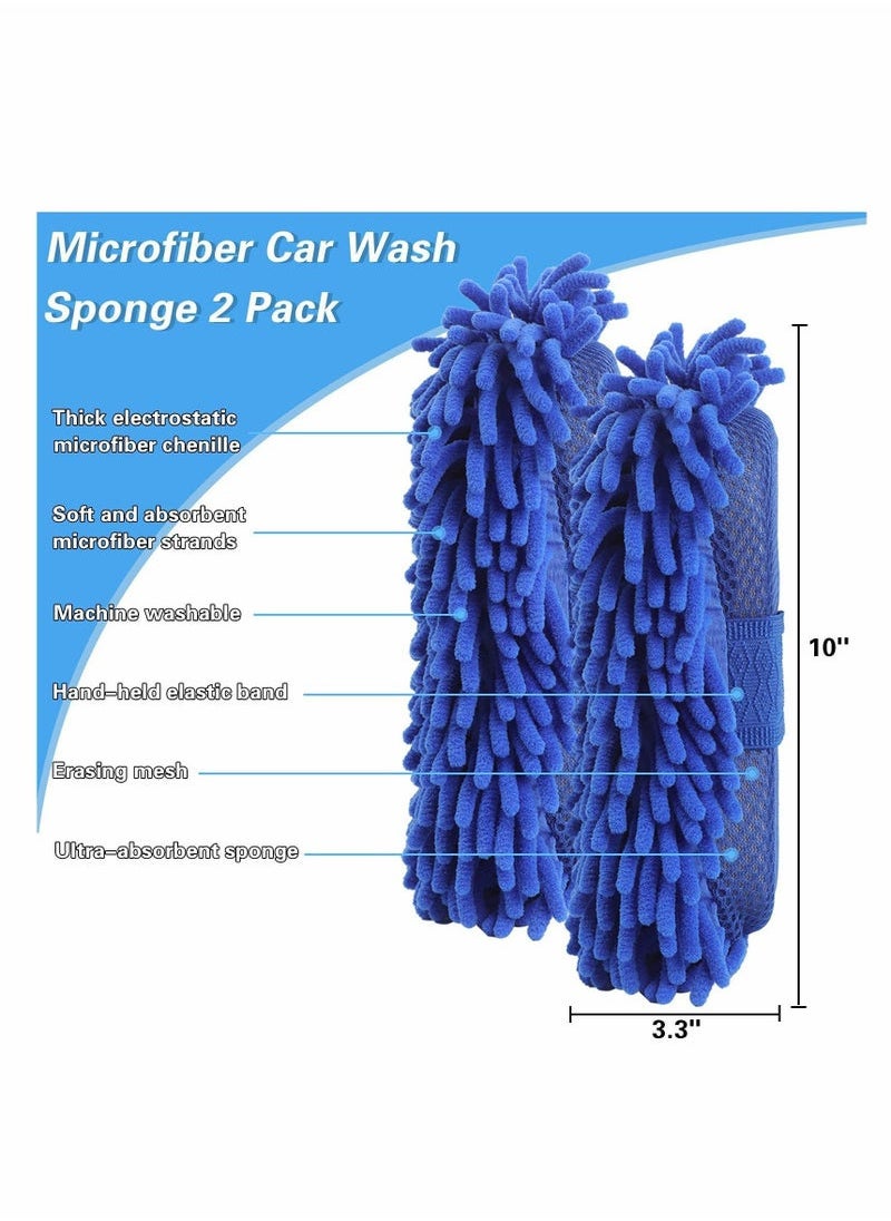 Generic Multipurpose Car Sponge Car Cleaning Scratch Free | Duster | Car Cleaning Accessories | Microfiber | Brushes | Brush | Ultra Soft | Single Sided (Pack of 1),Multicolor, Large  - Image 3
