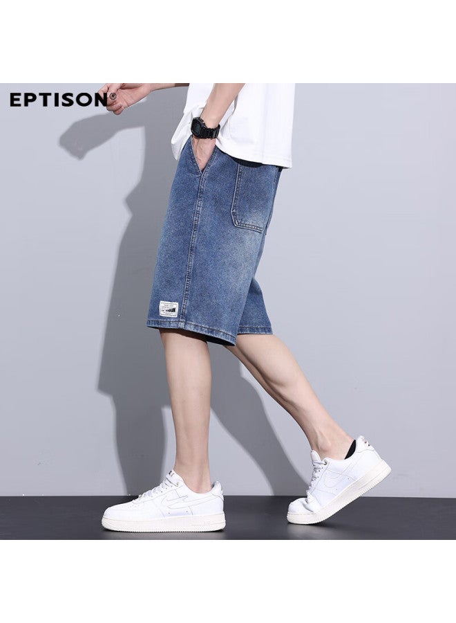 EPTISON Yipin Tiancheng Summer Thin Denim Shorts Men'S American Trend Heavy Water Washed Mid Pants Men'S Comfortable Casual Five-Point Pants - Image 1