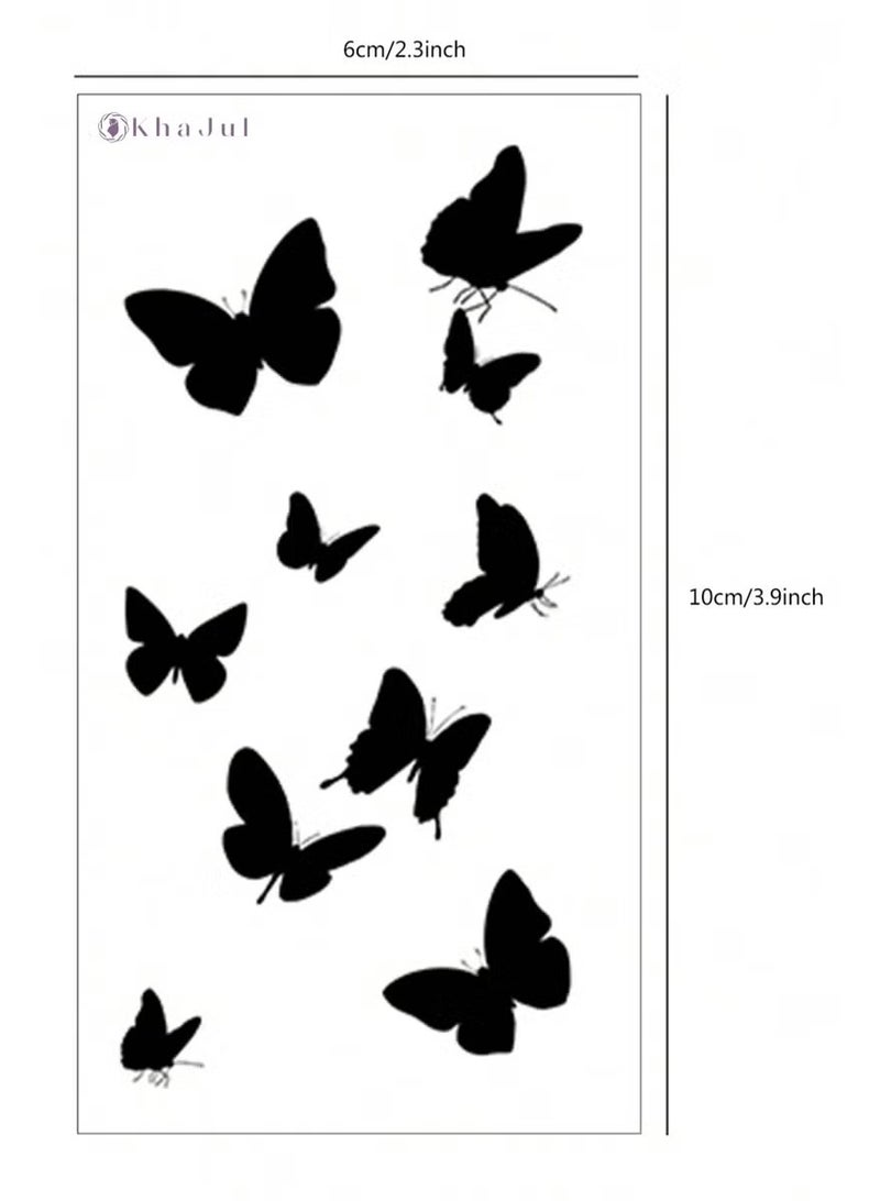 وشم مزيف مقاوم للماء - 30 ورقة بتصميمات فراشات وزهور | ملصقات فنية مؤقتة واقعية للجسم للرجال والنساء والأطفال | مثالية للمهرجانات والحفلات والسفر - Image 2