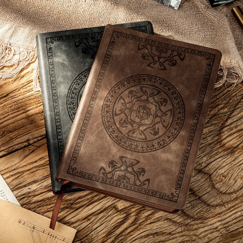 CAGIE 2 Pack Leather Vintage Journal for Men Soft Cover Lined Pages Notebook 180 Lay Flat for Writing Travel Diary, 5.7'' x 8.3'', Black, Dark Brown - Image 5