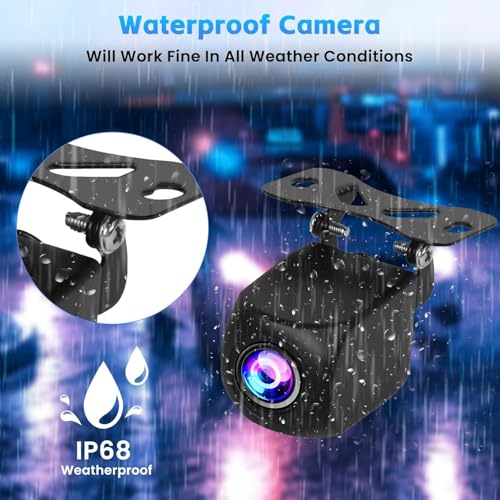 Inefala [for Portable Car Radio] 4 Pin Upgrade AHD 1080P Backup Camera, Camera for Carplay Screen 2.5mm Jack Backup Camera 2.5mm Jack Dash Cam Reverse Camera Cable,23 Ft 4 Pin to 2.5mm Male Plug - Image 5