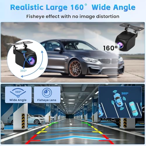 Inefala [for Portable Car Radio] 4 Pin Upgrade AHD 1080P Backup Camera, Camera for Carplay Screen 2.5mm Jack Backup Camera 2.5mm Jack Dash Cam Reverse Camera Cable,23 Ft 4 Pin to 2.5mm Male Plug - Image 4