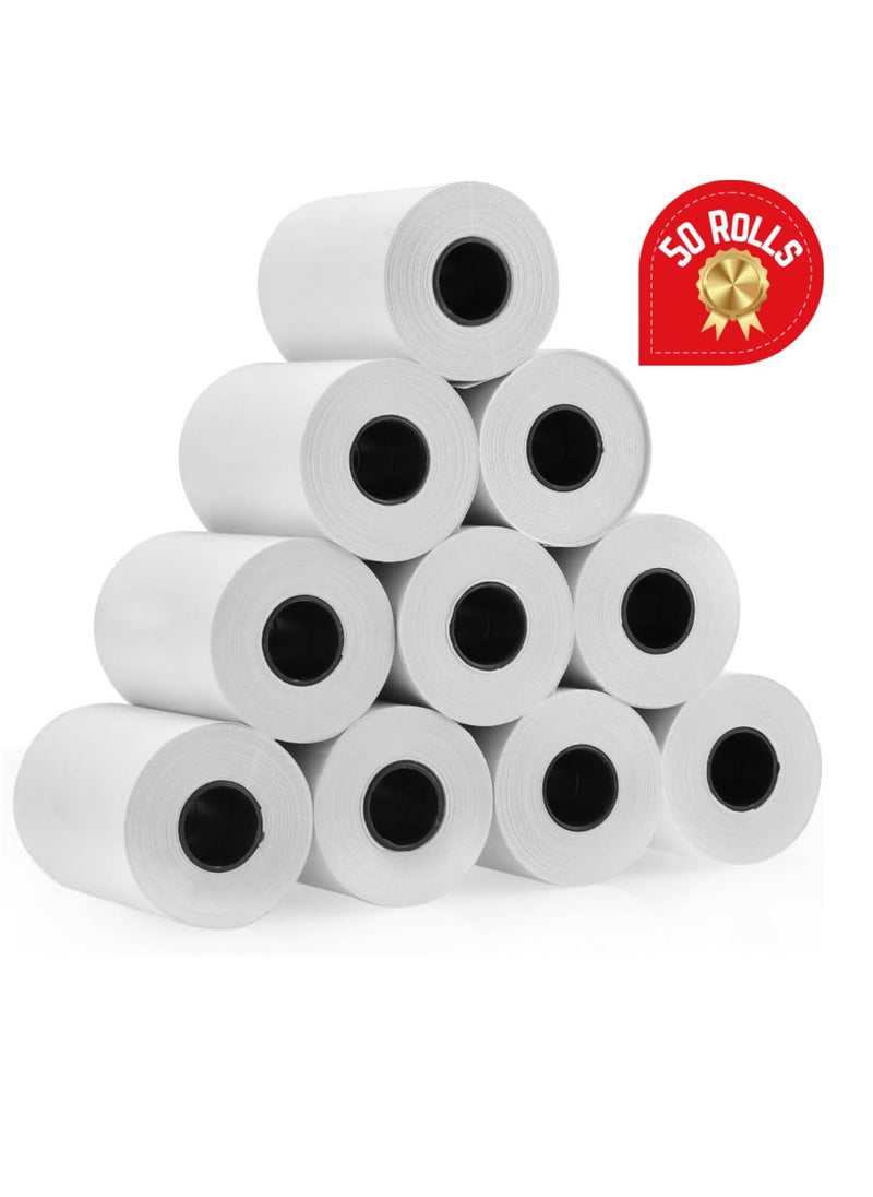 FATI ACCESSORIES FATI 57x40 mm Thermal Paper Till Rolls, Cash Register Receipt, for PDQ POS EPOS EFTPOS, Credit Card Machine (50 Pcs)  - Image 1
