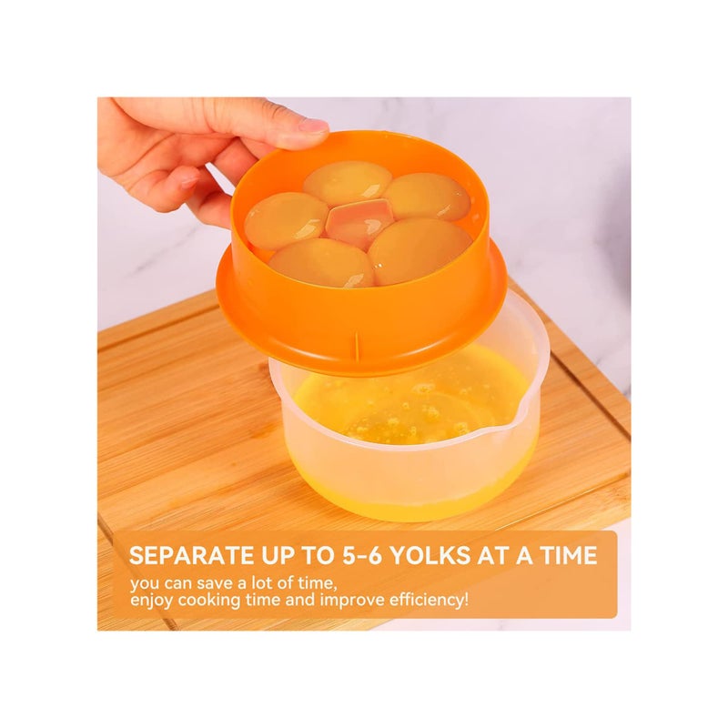Zikra Egg White Separator Eggs Yolk Separators Multi-Eggs White Yolk Filter 5-6 Eggs Divider,Saves Time Chicken Baking Tools,Orange - Image 4