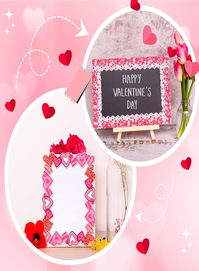 Omlisca Valentine's Day Bulletin Board Decorations 78.7ft Die-Cut Watercolor Heart Borders Classroom Decor Pink Heart Sweet Valentine Wall Decals for School Wedding Anniversary Party Supplies - Image 5
