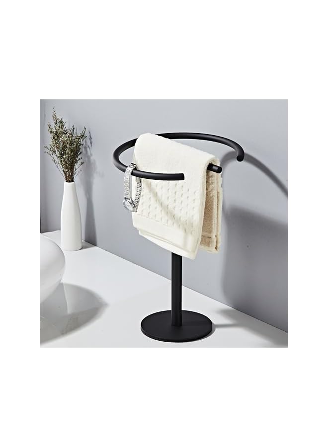 jaexest Hand Towel Holder Stand, Free-Standing Towel Rack Matte Black, SUS304 Stainless Steel Towel Bar Rack Stand, Tower Bar for Bathroom Kitchen Vanity Countertop… - Image 5