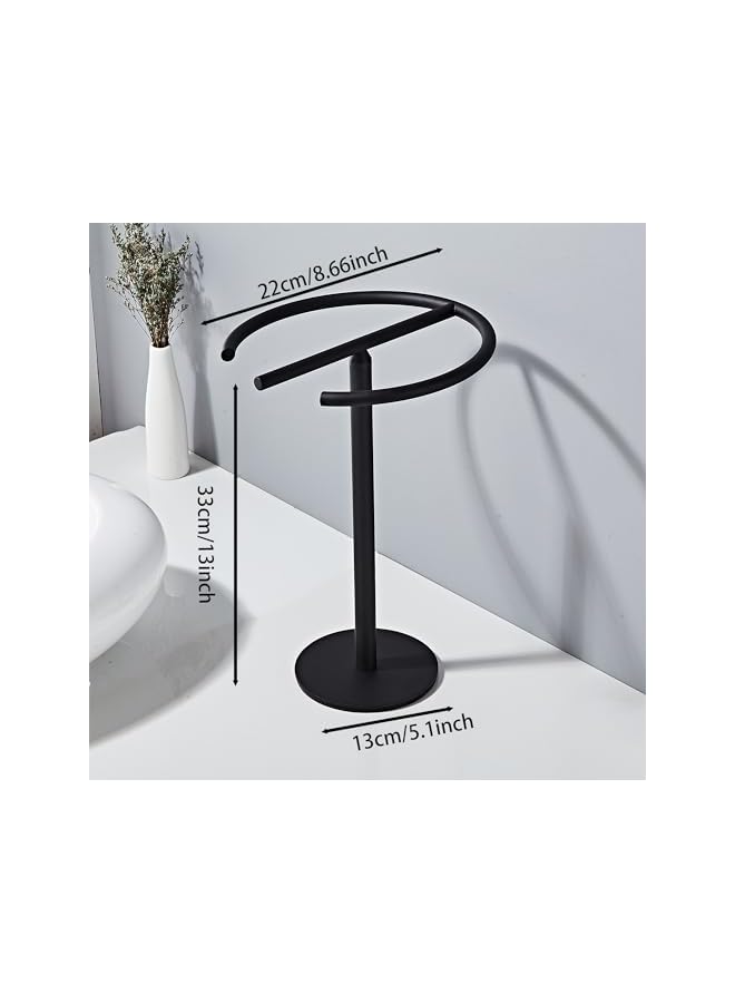 jaexest Hand Towel Holder Stand, Free-Standing Towel Rack Matte Black, SUS304 Stainless Steel Towel Bar Rack Stand, Tower Bar for Bathroom Kitchen Vanity Countertop… - Image 2