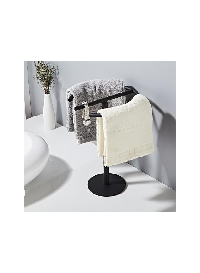 jaexest Hand Towel Holder Stand, Free-Standing Towel Rack Matte Black, SUS304 Stainless Steel Towel Bar Rack Stand, Tower Bar for Bathroom Kitchen Vanity Countertop… - Image 3