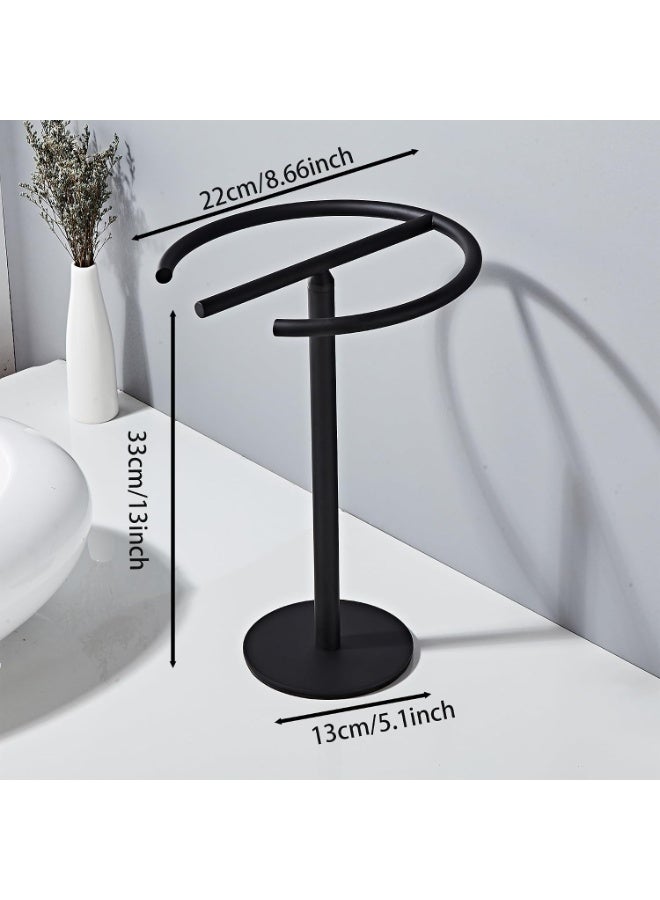jaexest Hand Towel Holder Stand, Free-Standing Towel Rack Matte Black, SUS304 Stainless Steel Towel Bar Rack Stand, Tower Bar for Bathroom Kitchen Vanity Countertop… - Image 2