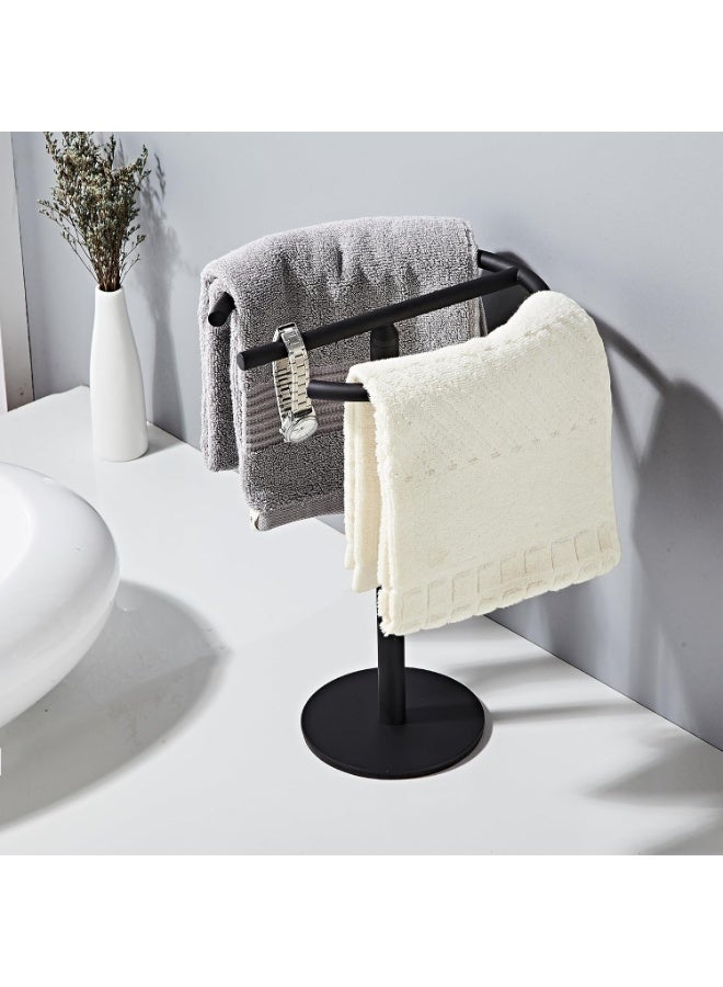 jaexest Hand Towel Holder Stand, Free-Standing Towel Rack Matte Black, SUS304 Stainless Steel Towel Bar Rack Stand, Tower Bar for Bathroom Kitchen Vanity Countertop… - Image 3