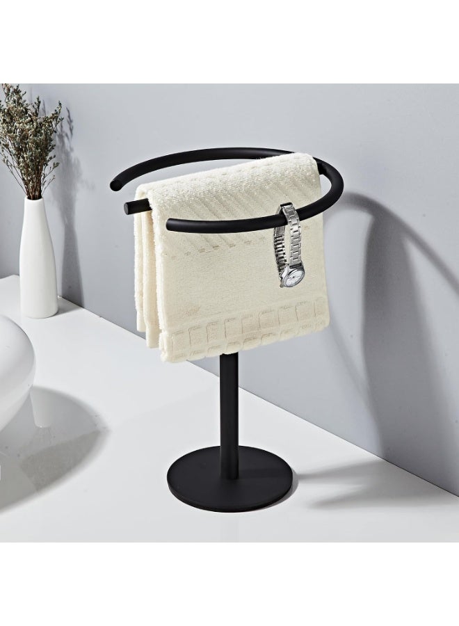 jaexest Hand Towel Holder Stand, Free-Standing Towel Rack Matte Black, SUS304 Stainless Steel Towel Bar Rack Stand, Tower Bar for Bathroom Kitchen Vanity Countertop… - Image 4