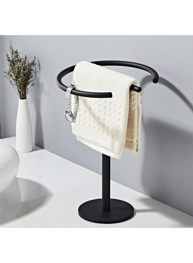 jaexest Hand Towel Holder Stand, Free-Standing Towel Rack Matte Black, SUS304 Stainless Steel Towel Bar Rack Stand, Tower Bar for Bathroom Kitchen Vanity Countertop… - Image 5