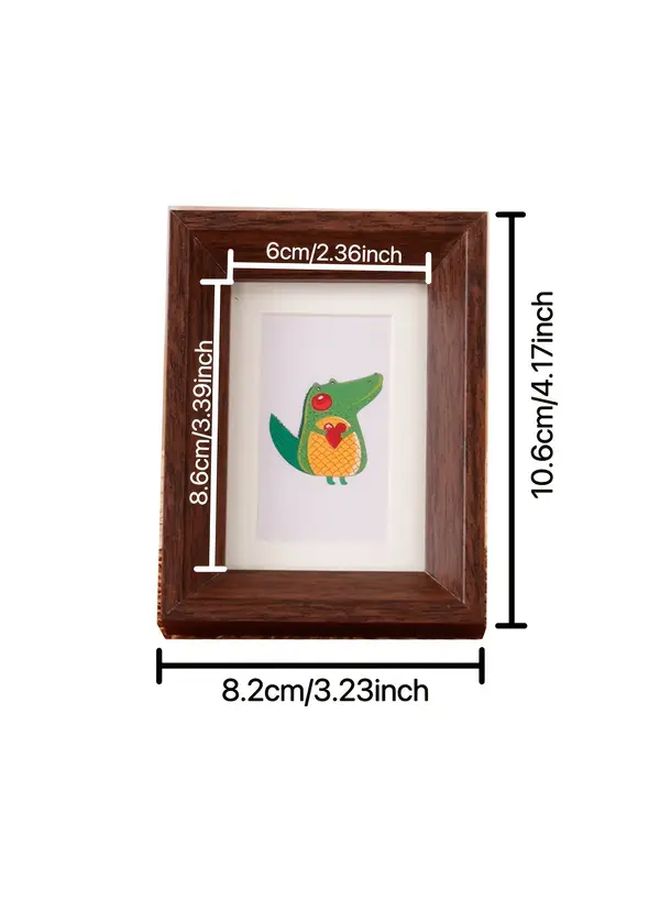 Teak Vintage Mini Photo Frame Wooden Desktop Display for Couple Pictures - Image 4