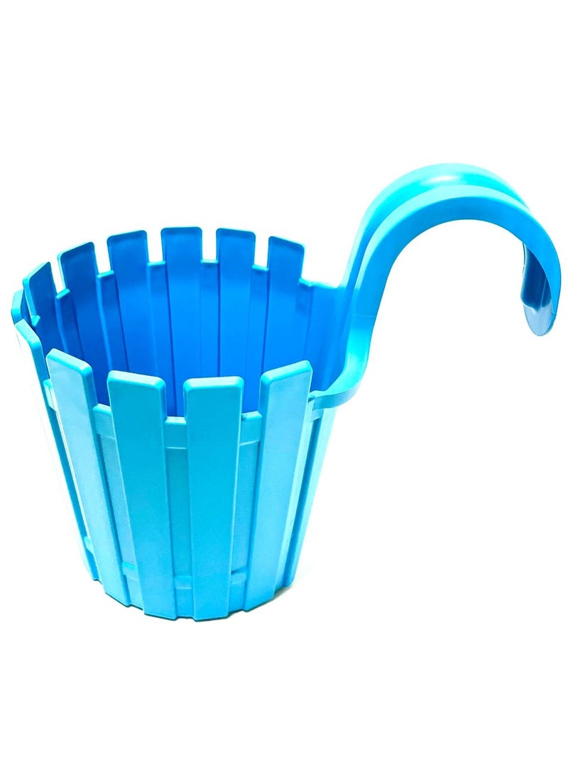 PoliWork Decorative hanging flowers plastic pot, Flower pot, Indoor, Blue Color, Akasya Easy Hanger  PoliWork  - Image 1