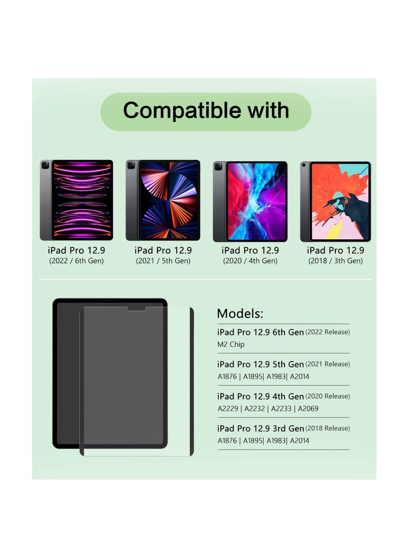 Magnetic Removable Paper Screen Protector for iPad Pro 12.9 (2022/2021/2020/2018) - Matte Anti-Glare Film for Drawing, Reusable for 6th/5th/4th/3rd Generation. - Image 2