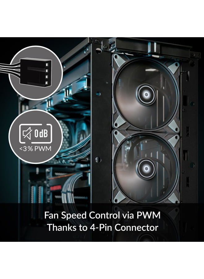 Arctic P14 Max - PC Fan, High-Performance 140mm Case Fan, PWM Controlled 400–2800 RPM, Optimised for Static Pressure, 0dB Mode - Black - Image 2