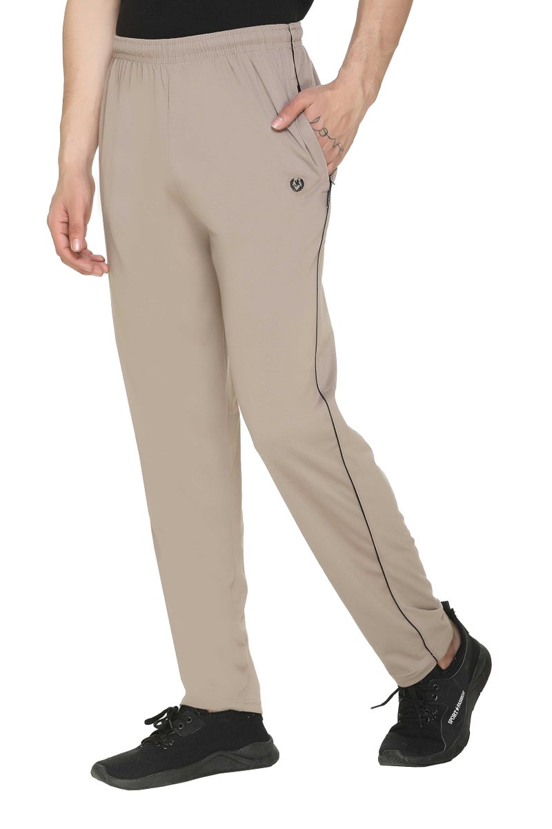 Colors & Blends Men Regular Mid Rise Track Pants, Cream, Small - Image 4