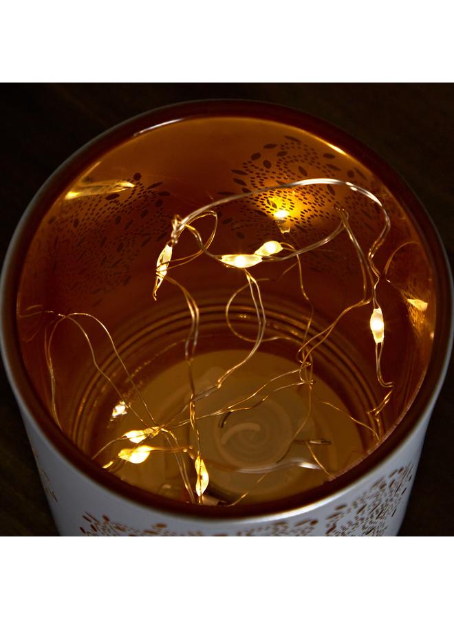 Home Box Evren 3-Piece Cutwork Tealight Candleholder Set with LED Lights - 7x7x8 cm - Image 4