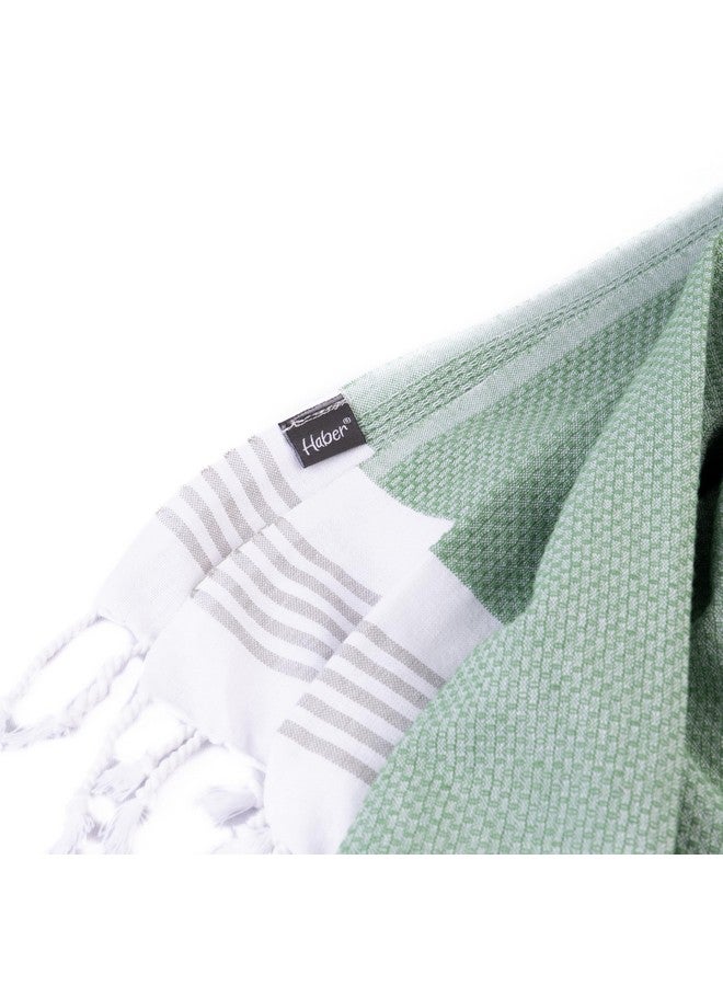 HABER Premium Light Weight 100% Cotton Bath Towel with Unique Micro Waffle Texture for Active Feel, Quick Absorption and Faster Drying Towel (Pack of 1, Green) - Image 2