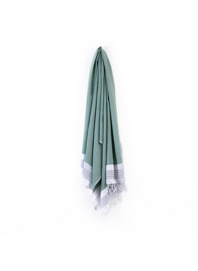 HABER Premium Light Weight 100% Cotton Bath Towel with Unique Micro Waffle Texture for Active Feel, Quick Absorption and Faster Drying Towel (Pack of 1, Green) - Image 4