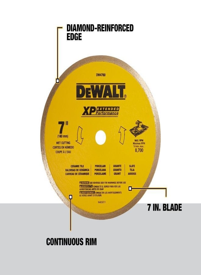 DEWALT, DW4760, 7" CERAMIC TILE BLADE, Yellow - Image 2