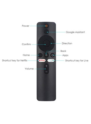 جهاز تحكم عن بعد عالي الجودة لجهاز Mi Tv Stick Box S وجهاز تحكم عن بعد يعمل بالبلوتوث بتقنية 4K، باللون الأسود - view 4