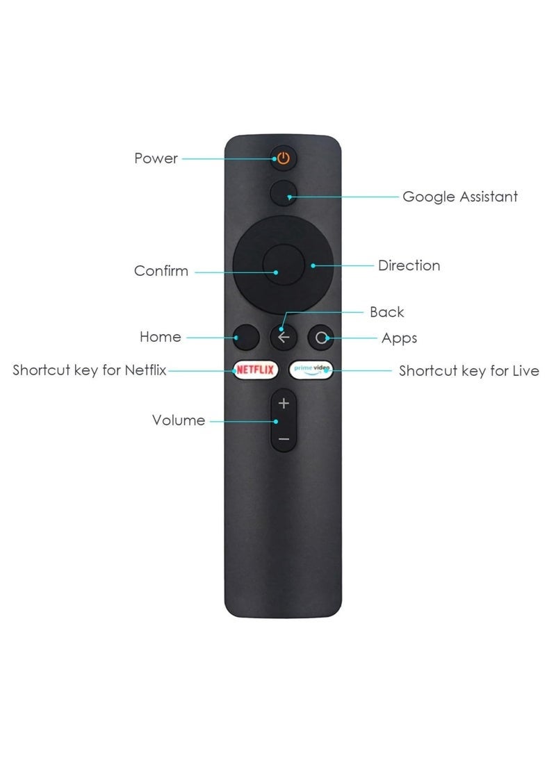 Bukela High Quality Remote Control for Mi Tv Stick Box S and 4k Voice Activated Bluetooth Remote Control Black - Image 4