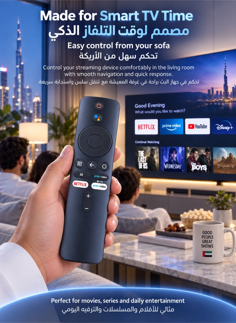 كيلا جهاز تحكم عن بعد عالي الجودة لجهاز Mi Tv Stick Box S وجهاز تحكم عن بعد يعمل بالبلوتوث بتقنية 4K، باللون الأسود - Image 5