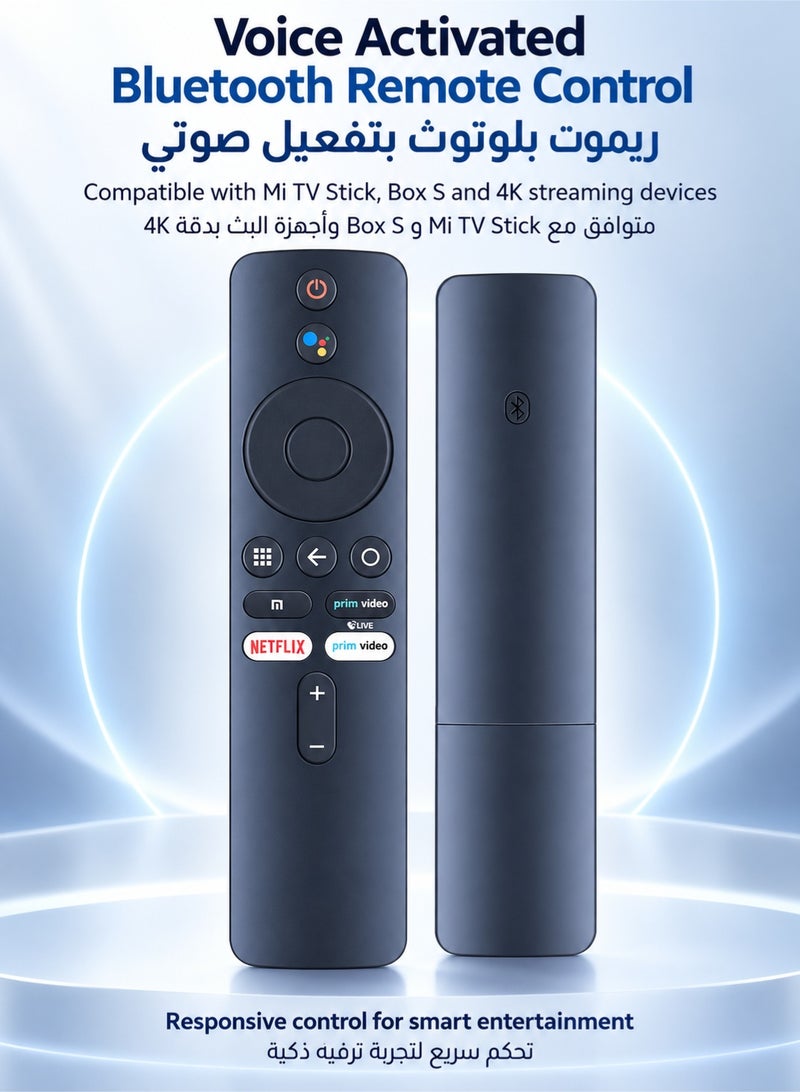 كيلا جهاز تحكم عن بعد عالي الجودة لجهاز Mi Tv Stick Box S وجهاز تحكم عن بعد يعمل بالبلوتوث بتقنية 4K، باللون الأسود - Image 1