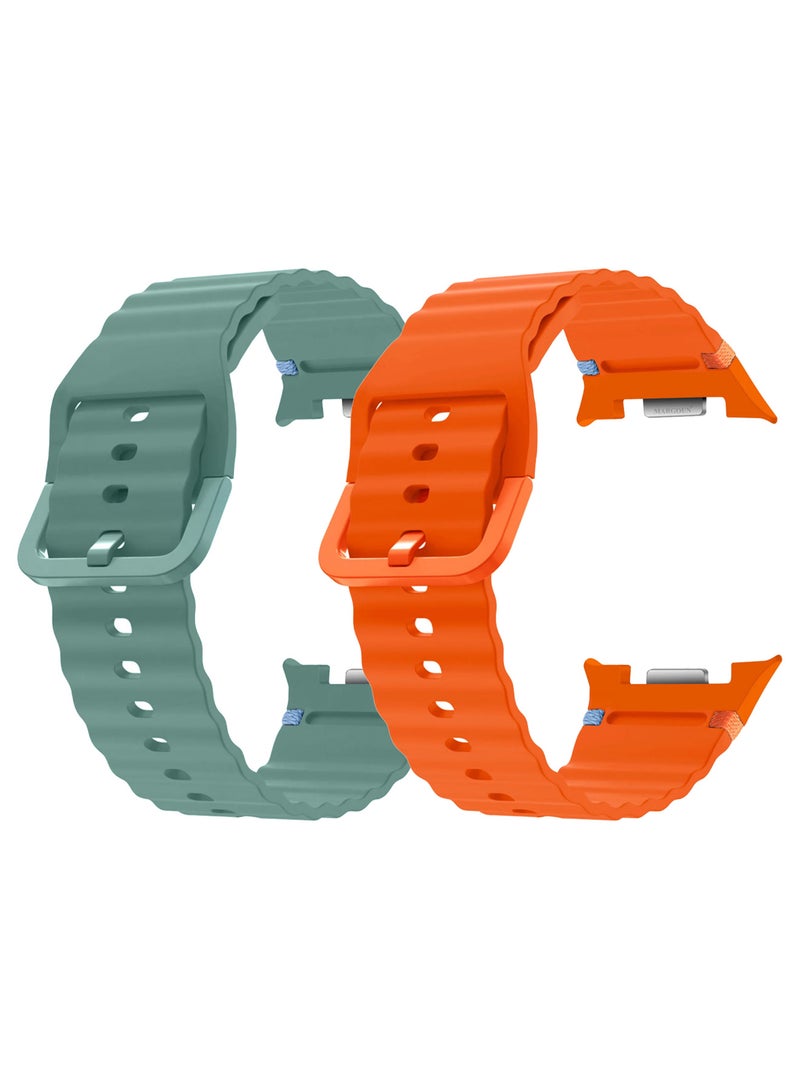 CATANES 2 Packs Silicone Ocean Band for Samsung Galaxy Watch 8 Classic 46mm and Watch 8 40mm 44mm - Sport Band Strap - Image 1